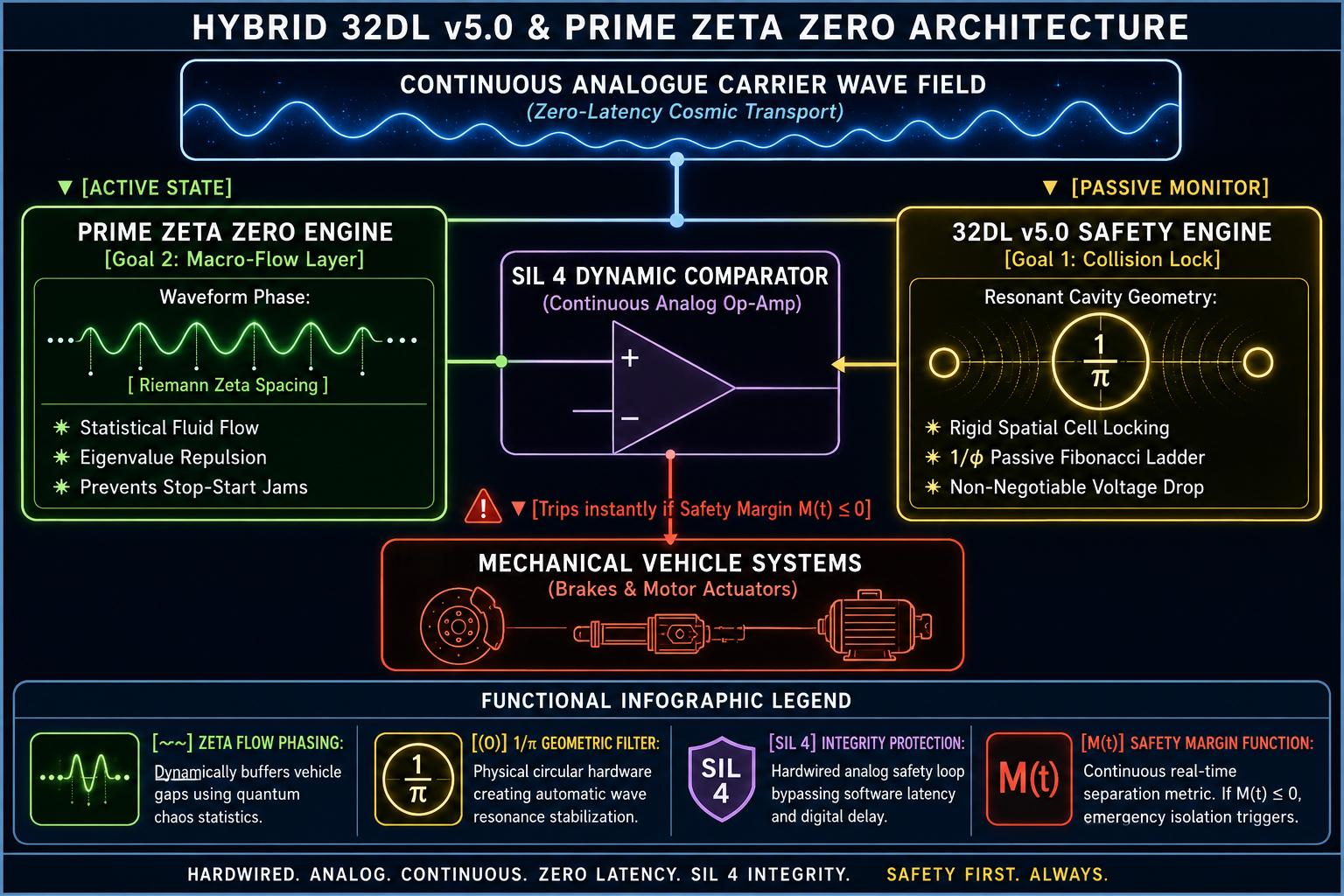 Hybrid 32DL v5.0 and Prime Zeta Zero Architecture diagram